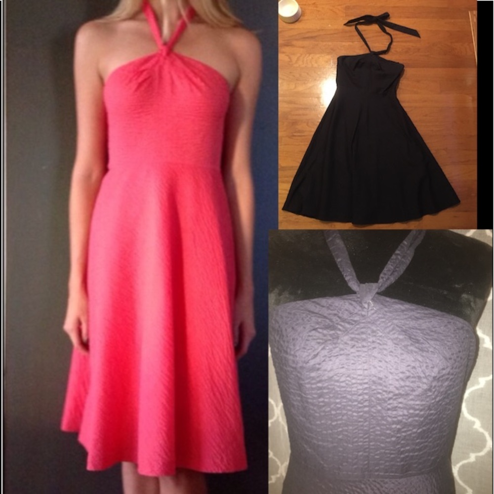 J Crew Navy Seersucker Dress